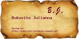 Bukovits Julianna névjegykártya